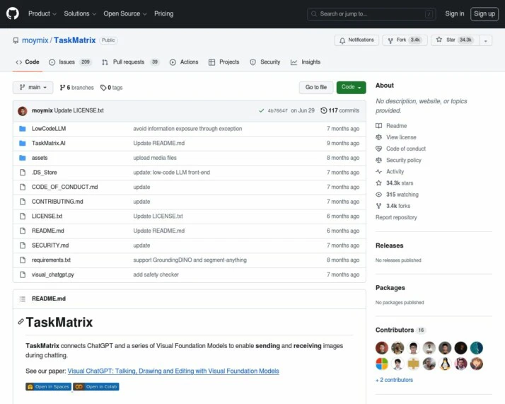 Screenshot of TaskMatrix website