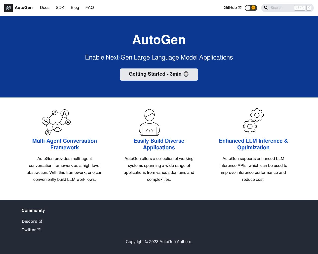 AutoGen Website