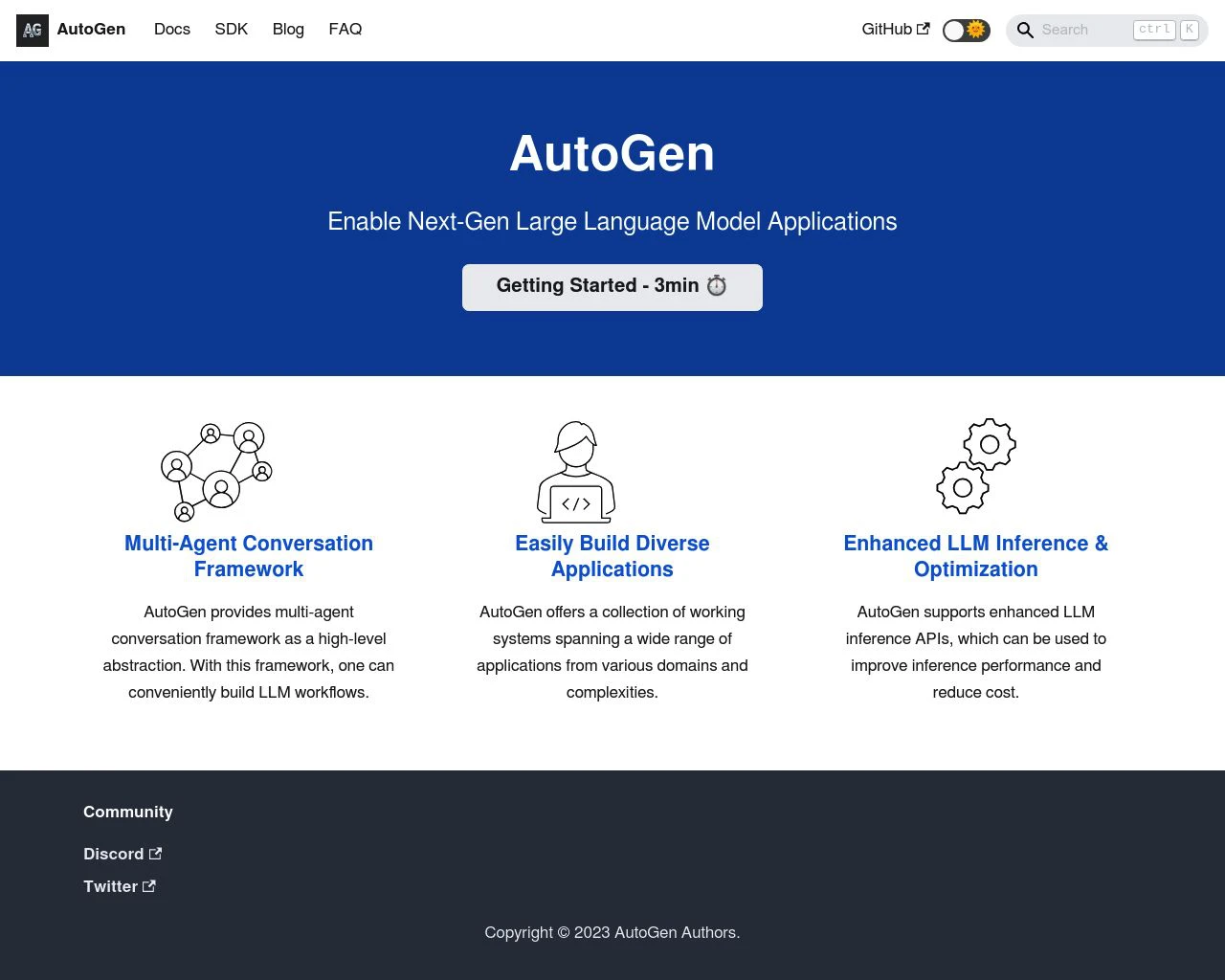 AutoGen Website