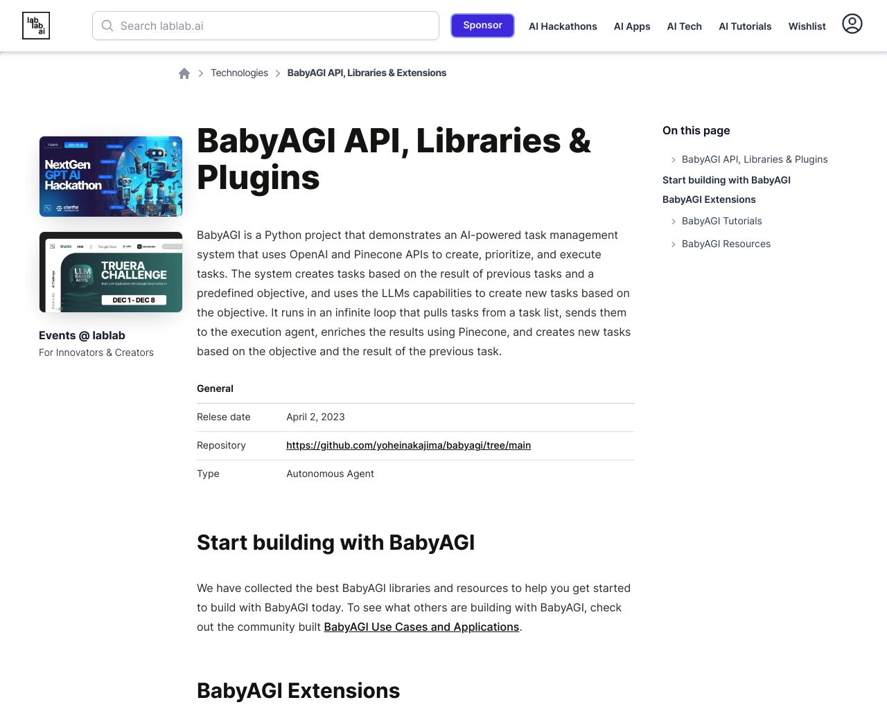 BabyAGI Website