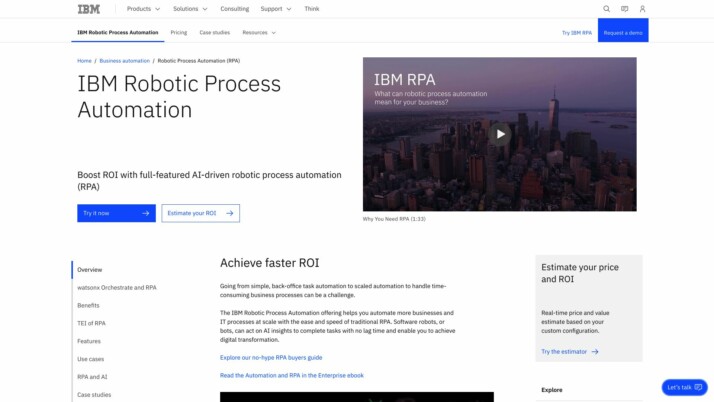 IBM RPA Website