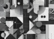 Digital mosaic of abstract geometric shapes in a minimalist monochromatic color palette, representing URL shortening tools.