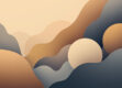 A clean, minimalist image featuring abstract geometric shapes and gradients in muted, earthy tones.