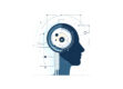 A minimalist illustration depicting a geometric shape representing a digital brain for AI systems.