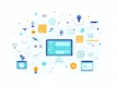 A minimalist illustration of productivity tools and technologies in a modern design.