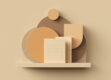 Abstract geometric shapes in muted, earthy tones symbolizing balance between databases and spreadsheets.