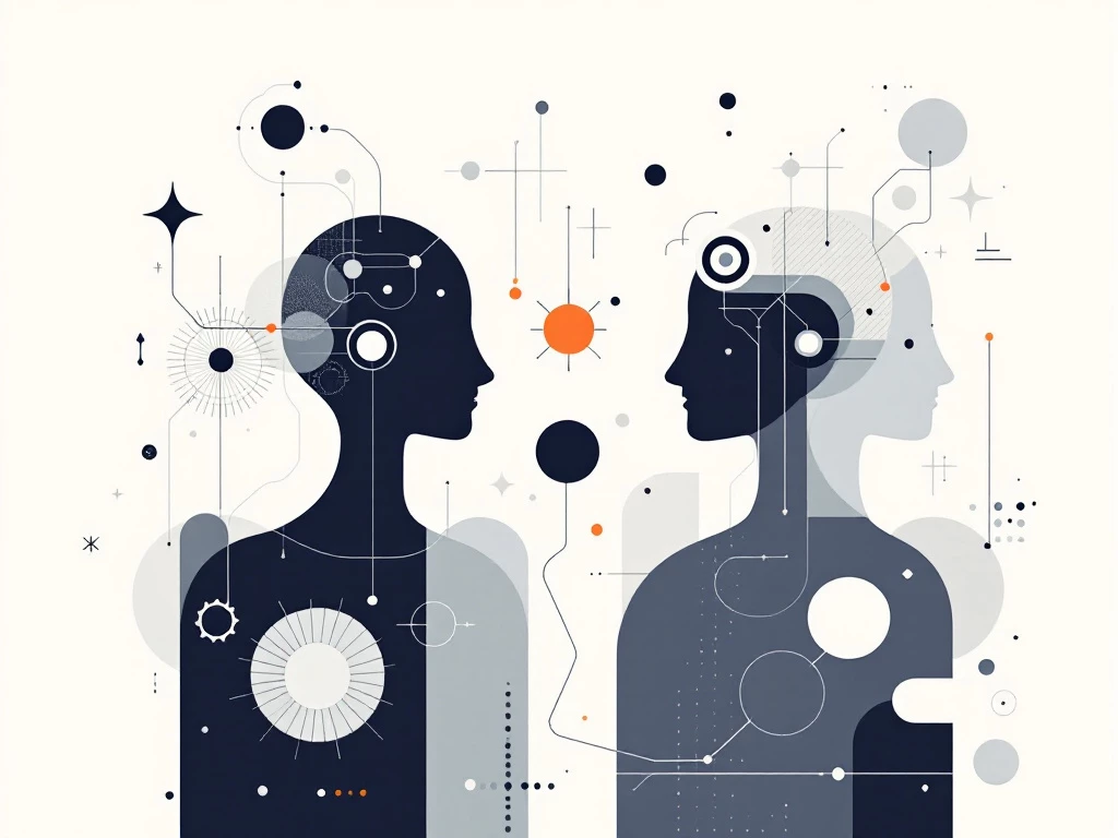 A sleek illustration of geometric shapes representing AI agents and decision-making.