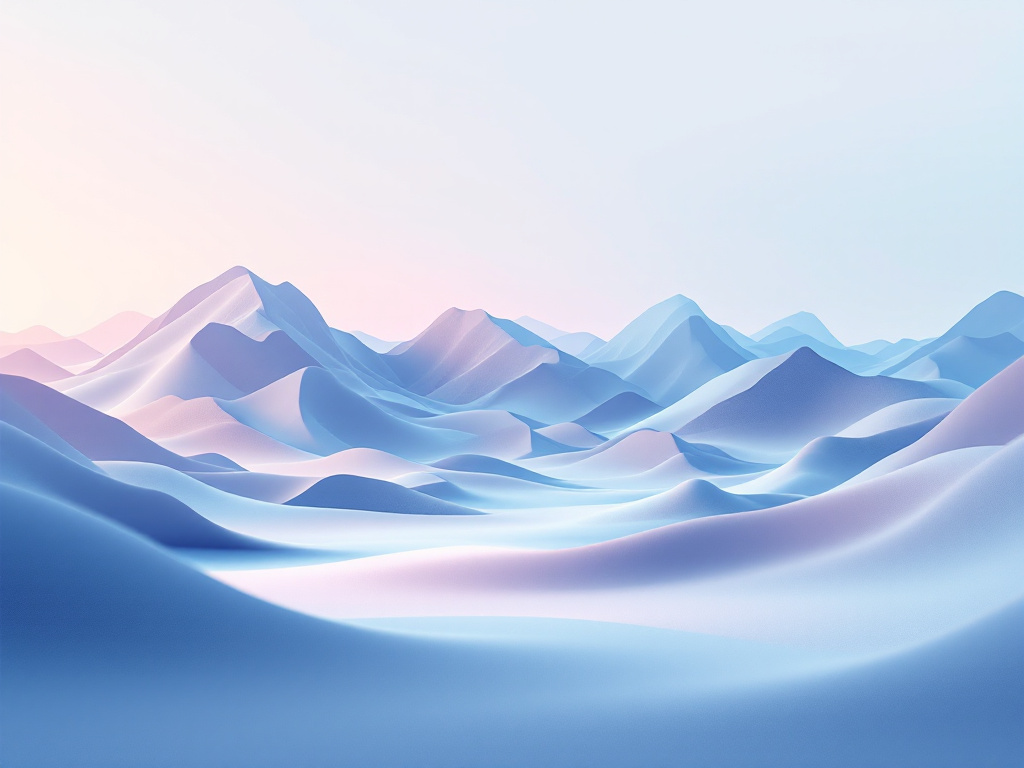 A clean, minimalist digital landscape featuring geometric shapes and gradient elements, conveying a sense of technological progress and creative potential.