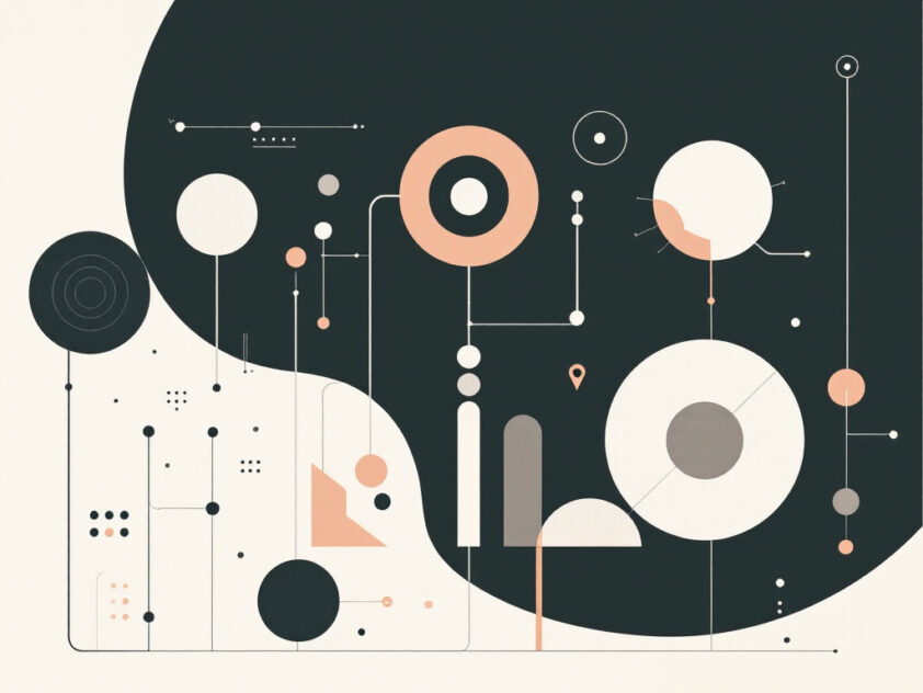 A modern illustration of geometric shapes representing AI agents and their capabilities.
