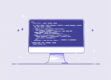 A clean, minimalist illustration of a stylized computer monitor representing programming languages and frameworks for AI agent development.