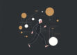 A minimalist abstract illustration of a stylized human figure in motion surrounded by geometric shapes representing artificial intelligence and machine learning.