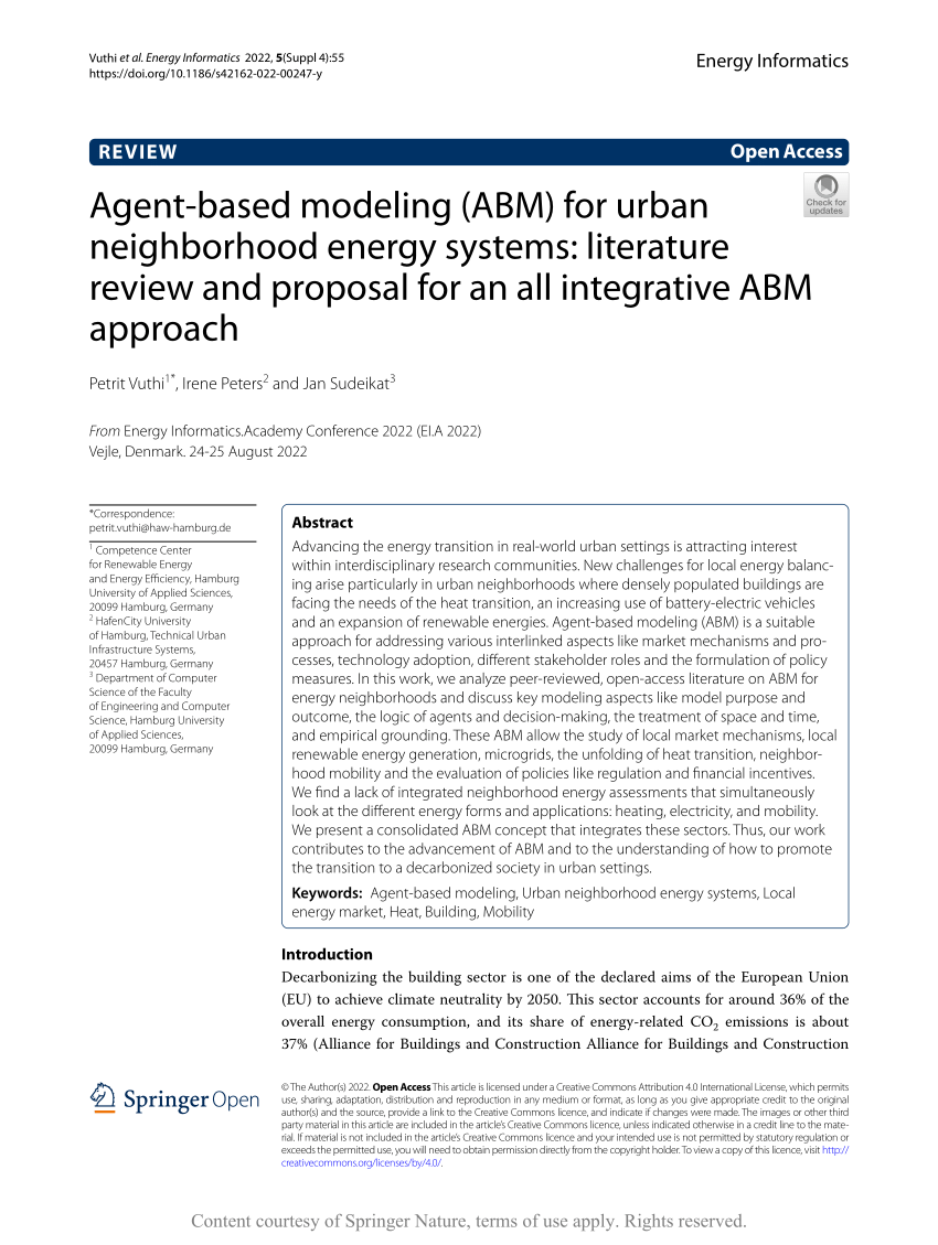 Agent-based modeling for urban energy systems