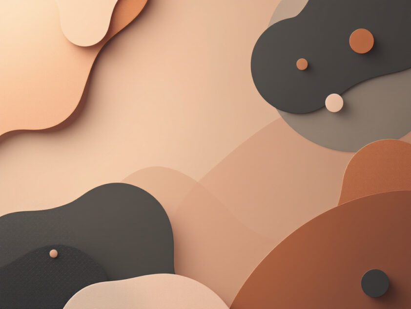 A clean, minimalist abstract background with geometric shapes and gradients in muted, earthy tones.