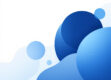 A minimalist illustration of abstract geometric shapes in blue, representing technology and data privacy.