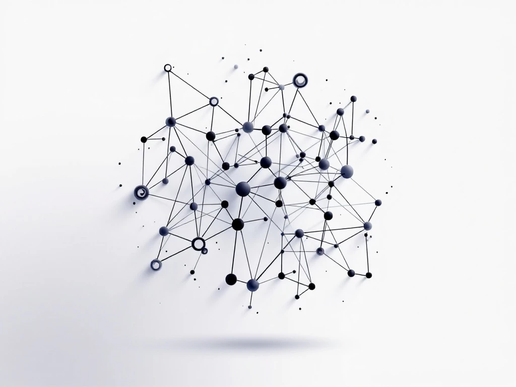 A minimalist illustration of interconnected geometric shapes representing complex patterns in agent-based systems.