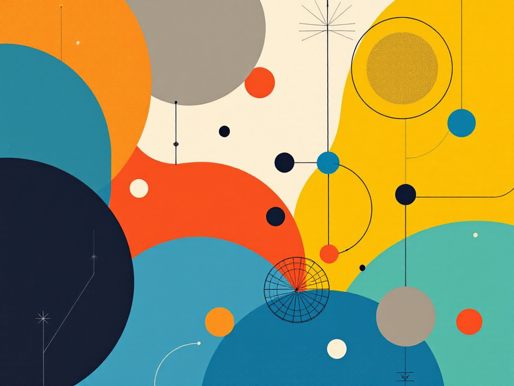 A minimalist illustration of abstract geometric shapes in complementary colors representing a multi-agent system.