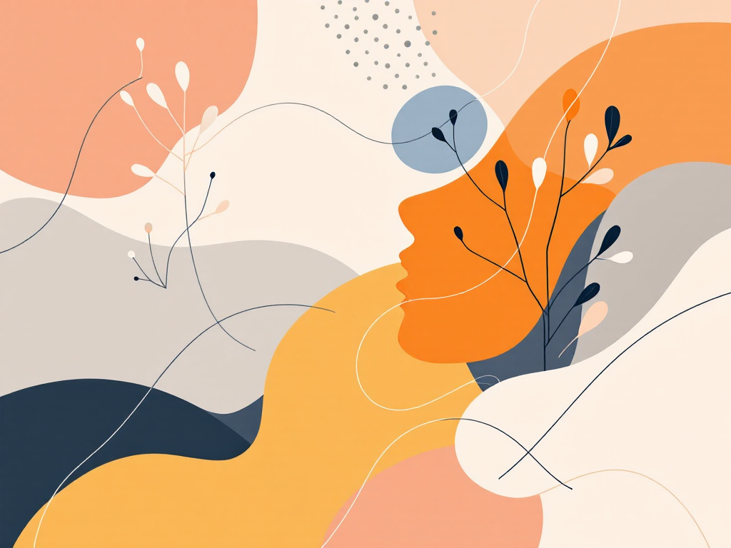 An abstract, minimalist image depicting the intersection of technology and human communication with geometric shapes and a muted color palette.