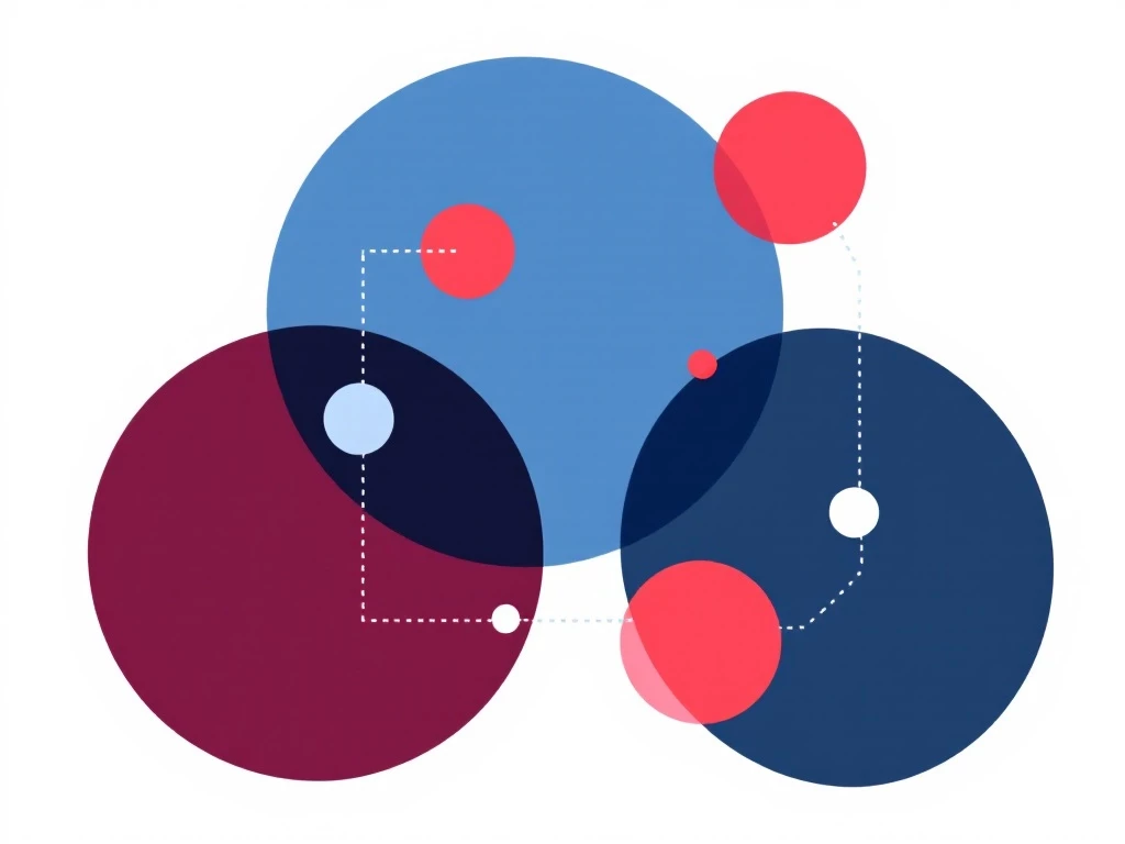 An abstract representation of object-oriented and agent-oriented programming through simple geometric shapes.