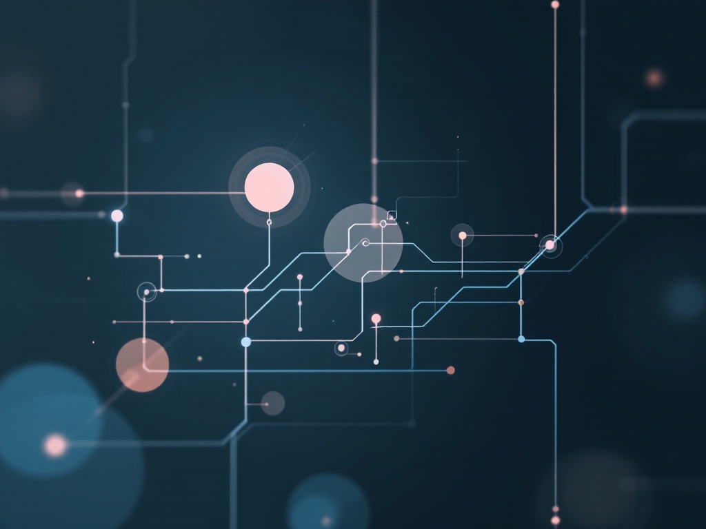 A minimalist digital illustration of an abstract energy grid, representing interconnected shapes and lines.