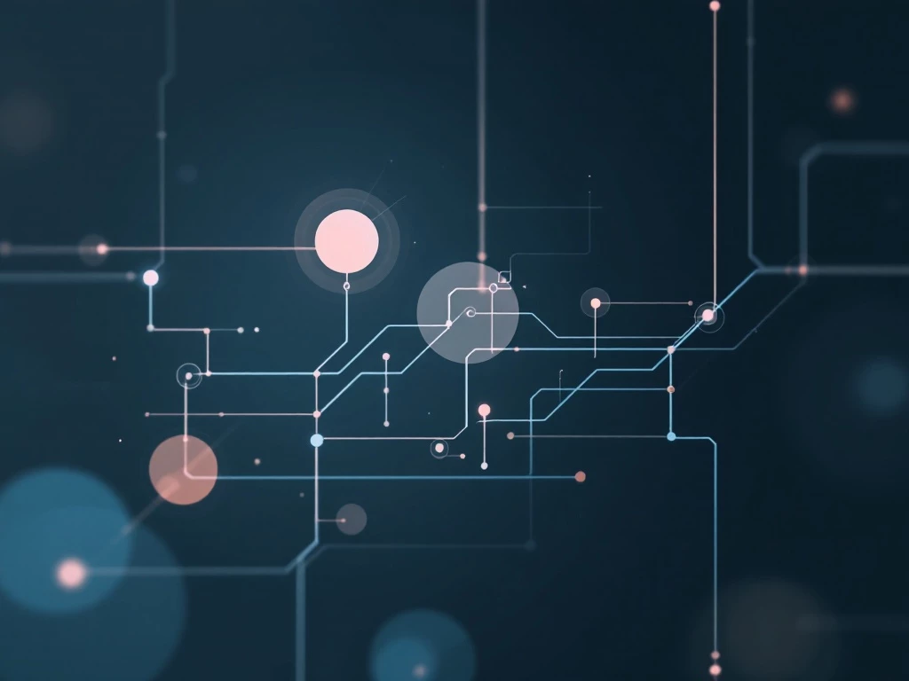A minimalist digital illustration of an abstract energy grid, representing interconnected shapes and lines.