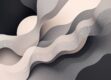 A sleek and minimalist abstract composition featuring geometric shapes and lines in a monochromatic color palette.