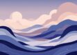 A minimalist abstract landscape representing a complex ecosystem through organic shapes and lines.