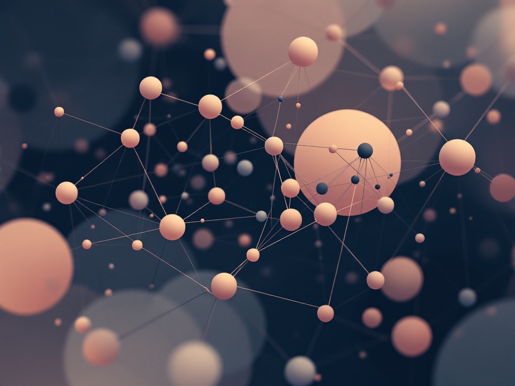 A sleek, minimalist illustration of an abstract network of interconnected nodes representing complex interactions in agent-based modeling.