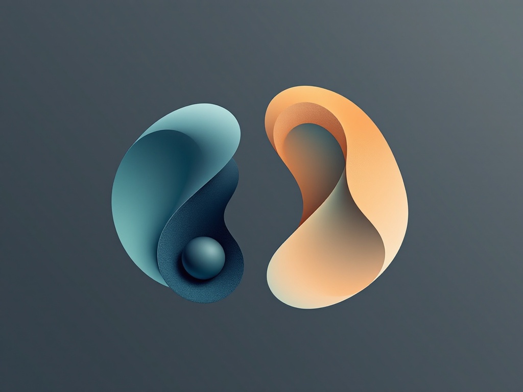 A minimalist image of a smooth, organic shape and a sharp, geometric shape symbolizing contrasting programming paradigms.