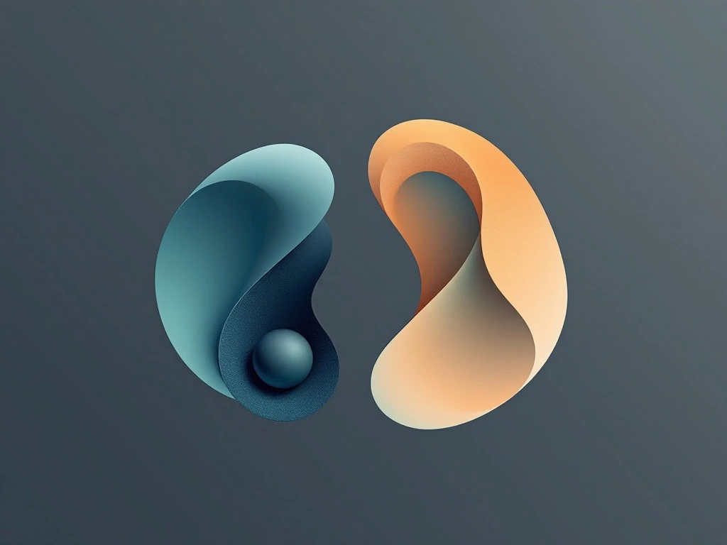 A minimalist image of a smooth, organic shape and a sharp, geometric shape symbolizing contrasting programming paradigms.