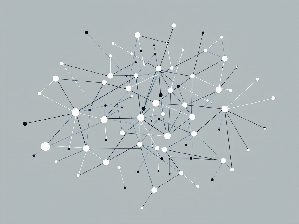 A minimalist rendering of a network of interconnected nodes representing an agent-based modeling simulation.