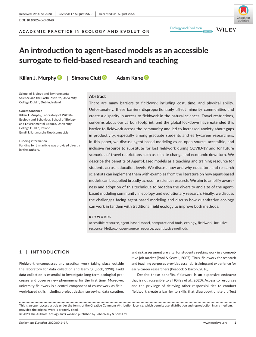 Agent-based models in ecology research and education