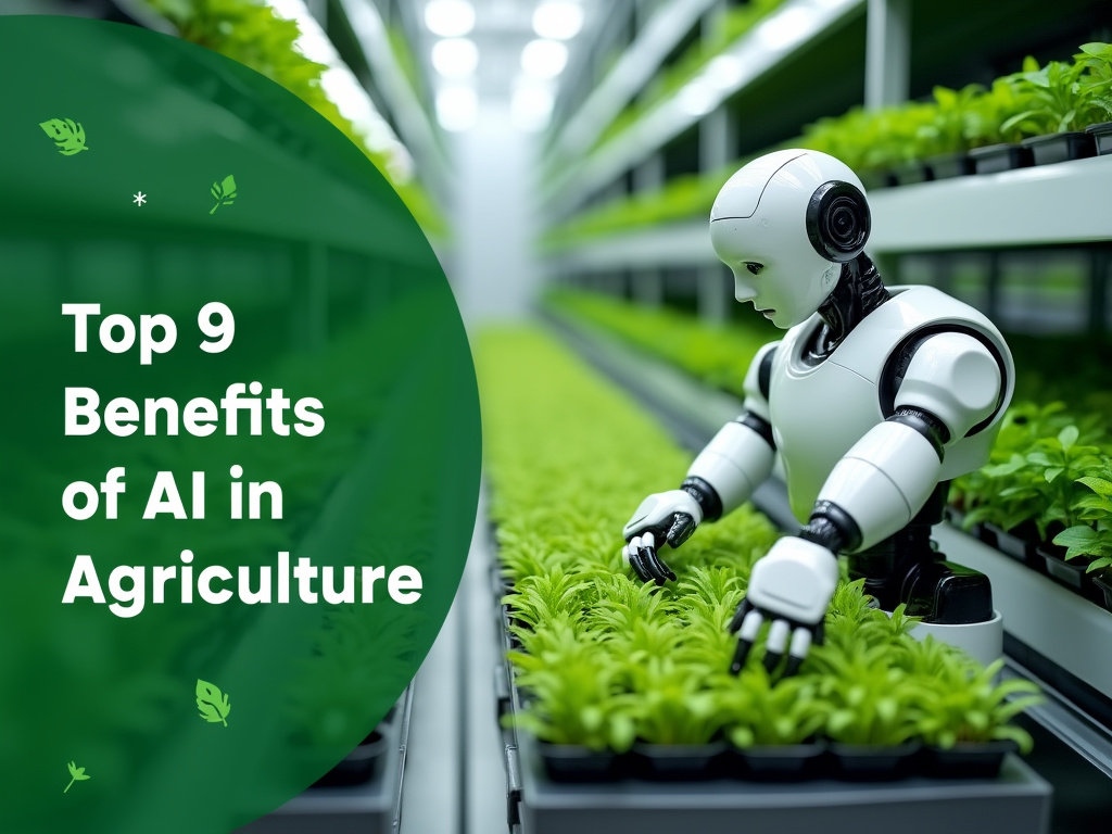 A robotic arm tending to plants in modern agriculture.