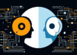 A minimalist illustration contrasting autonomous and AI agents with geometric shapes.