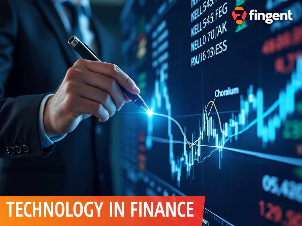 A business professional interacts with a digital financial graph.