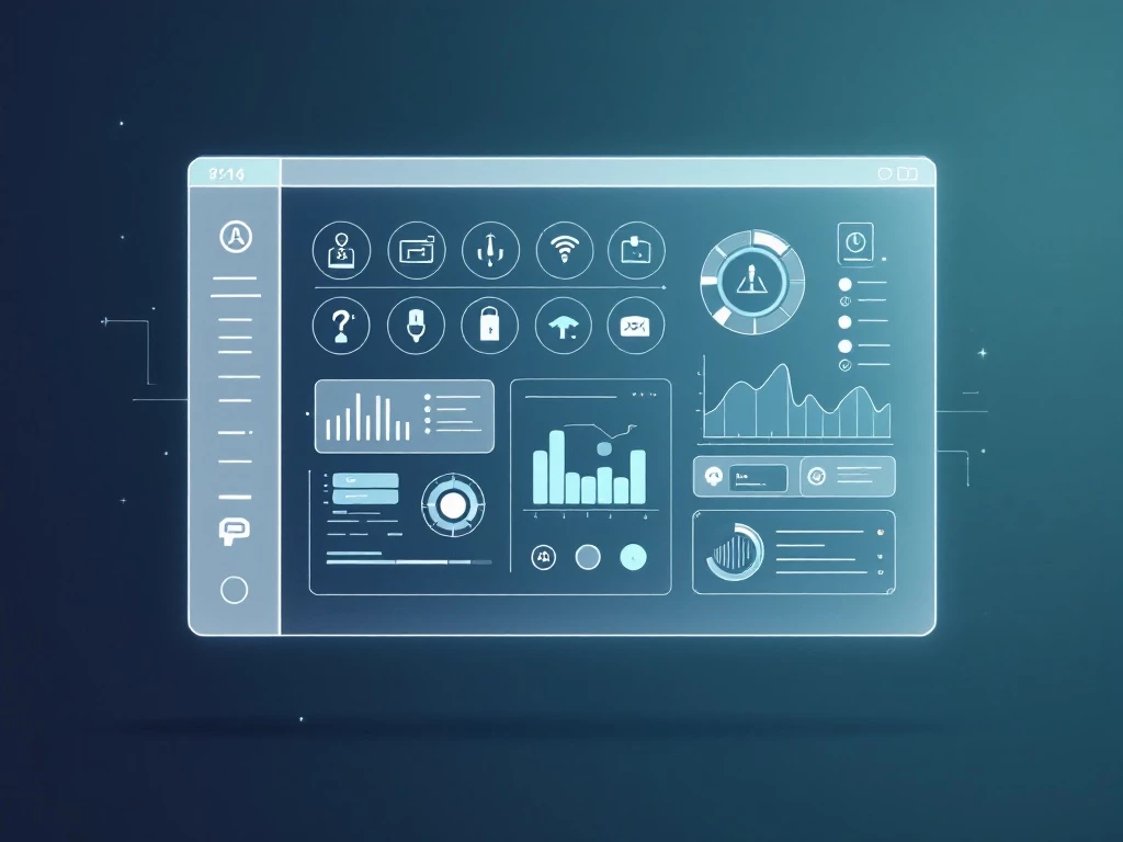 A sleek, minimalist illustration of a digital control panel showcasing automation system components.