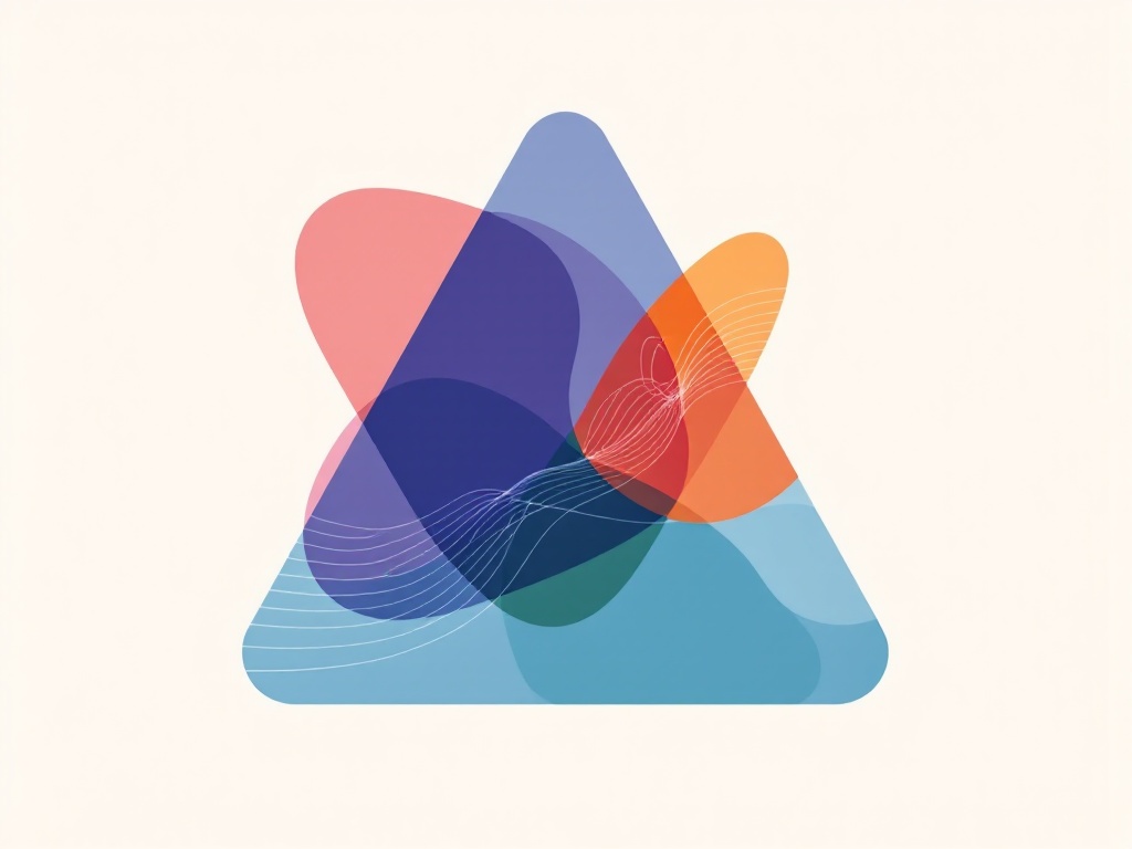 A geometric shape representing the contrast and synergy between symbolic and sub-symbolic AI.