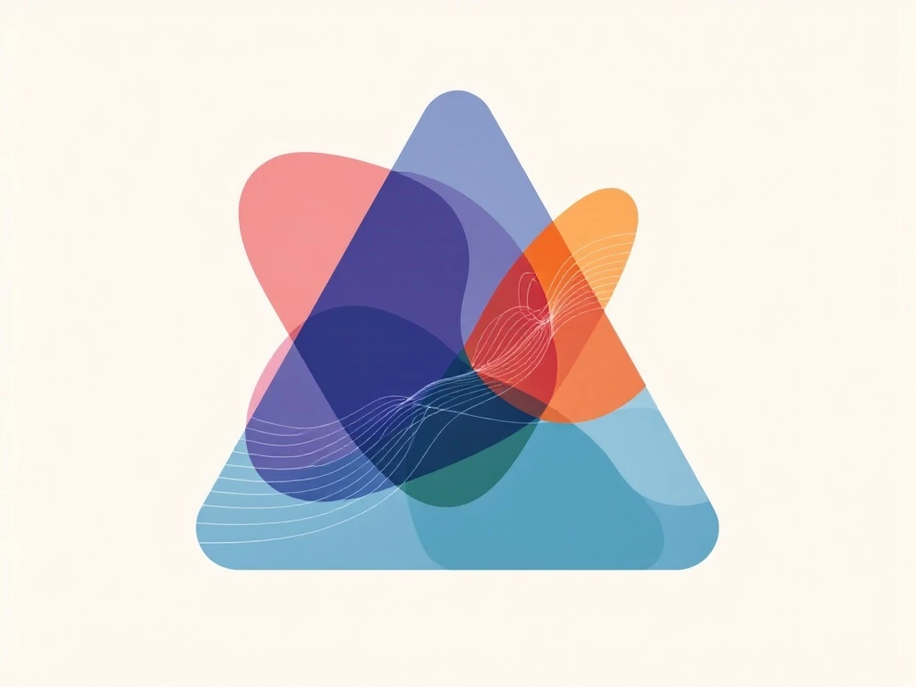 A geometric shape representing the contrast and synergy between symbolic and sub-symbolic AI.