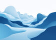 A clean, geometric landscape with abstract shapes in shades of blue, gray, and white, symbolizing AI autonomy.