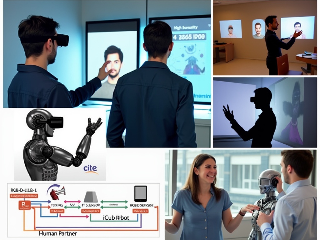 Various setups of human-agent interactions with robots and avatars.