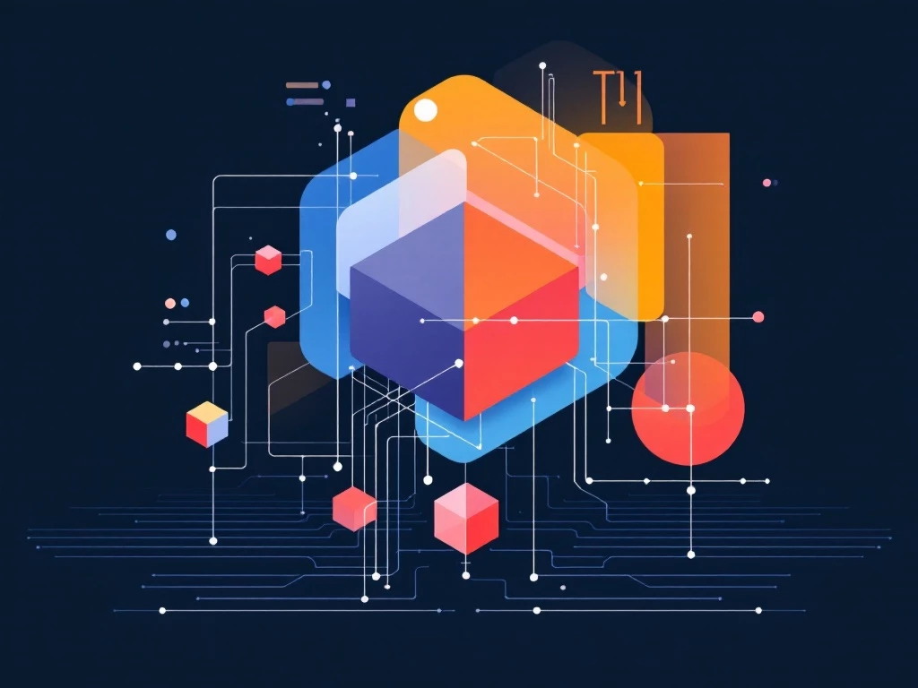 Minimalist illustration representing intelligent agent architecture with geometric shapes
