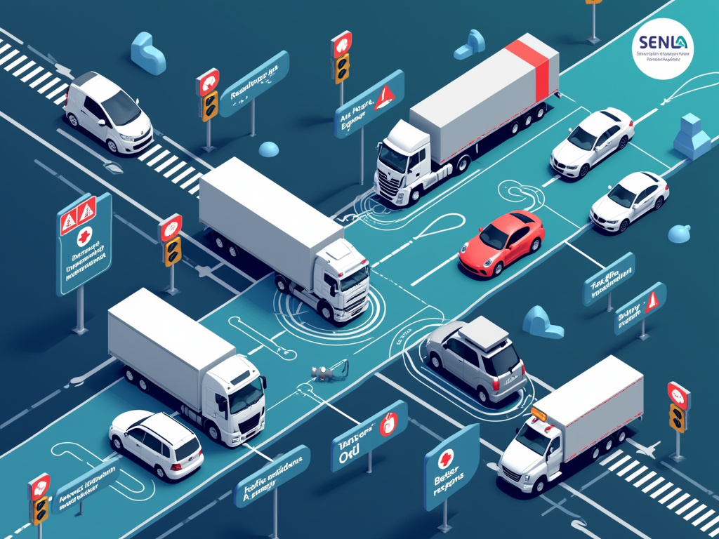 Illustration of a transportation network using intelligent systems.