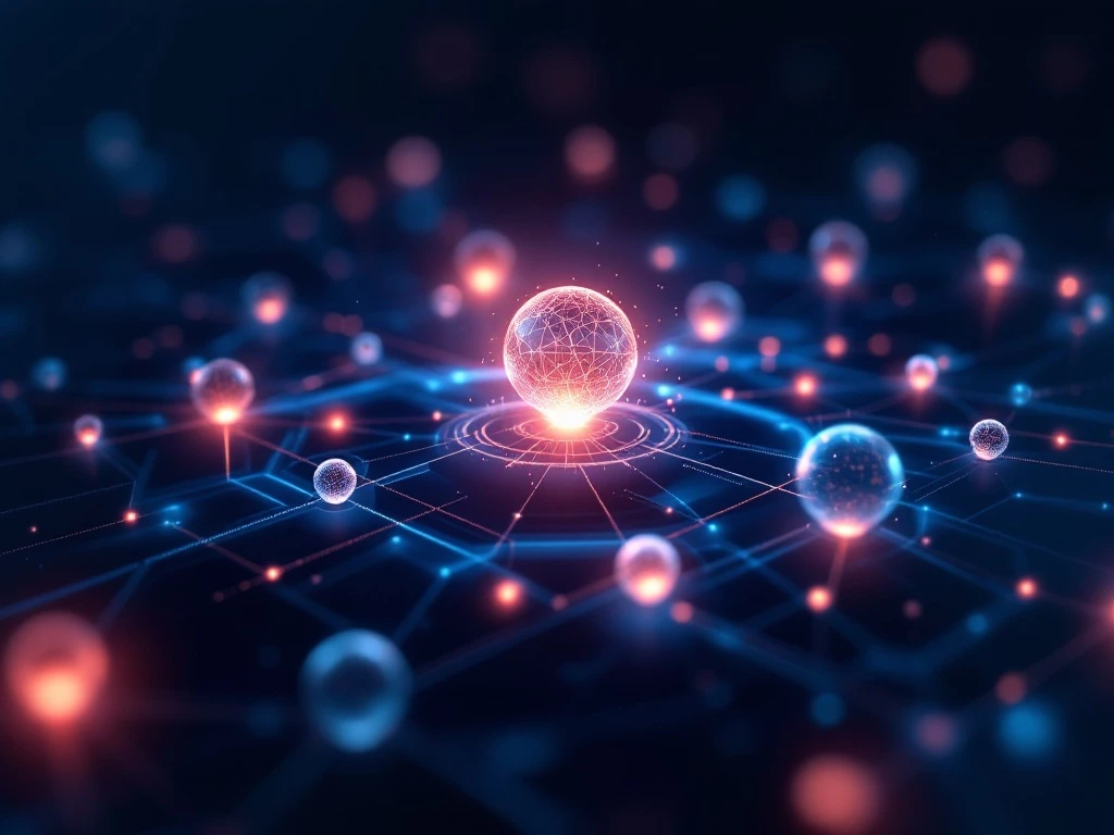 A network of interconnected digital agents communicating seamlessly with each other.