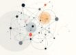 A minimalist abstract illustration of a complex network of interconnected shapes and lines representing dynamic interactions of autonomous agents.