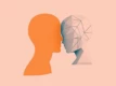 A minimalist illustration of two intertwined figures representing human and AI collaboration.