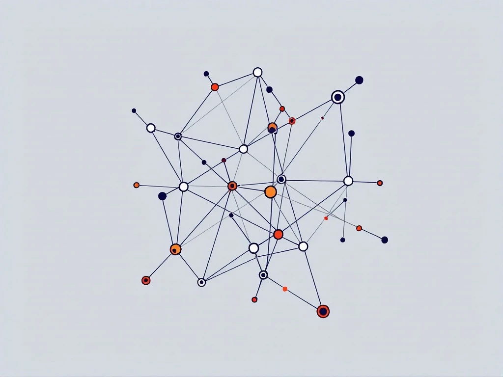 A minimalist visual representation of a knowledge graph with interconnected nodes and lines.