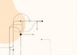 A minimalist abstract illustration on a light background featuring geometric shapes and lines representing language and communication.