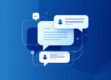 A minimalist, abstract illustration of a conversation bubble in a modern color palette.