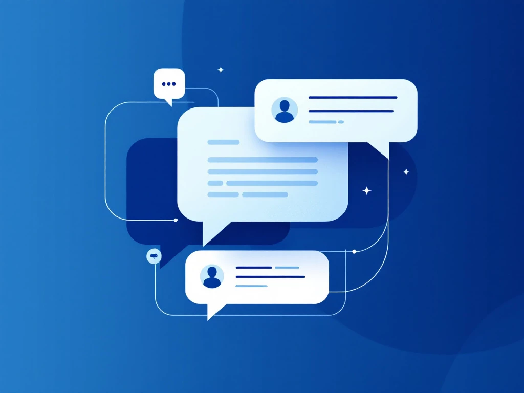 A minimalist, abstract illustration of a conversation bubble in a modern color palette.
