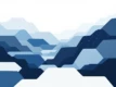 A minimalist geometric landscape with overlapping hexagonal shapes in blue, gray, and white.