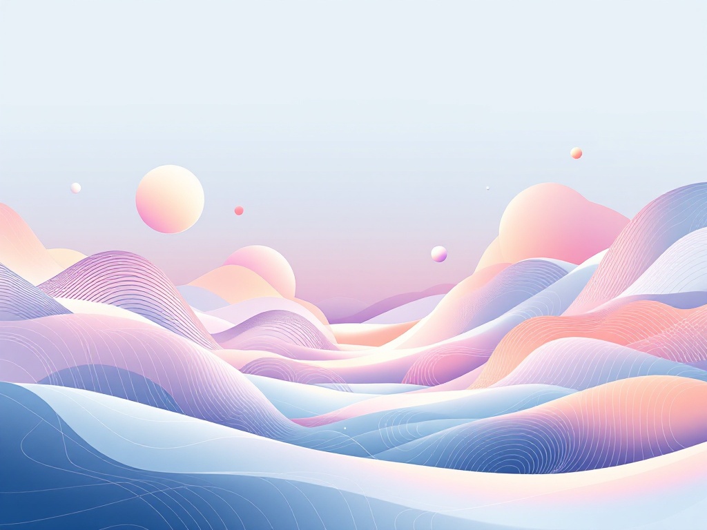 A clean, modern digital landscape with abstract geometric shapes and lines in soft, muted colors, suggesting interconnectedness.